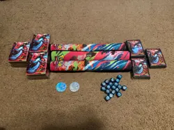 Pokemon TCG Mega Charizard X UPC Accessories Lot – Playmat Deck Box Sleeves Dice - Image 1