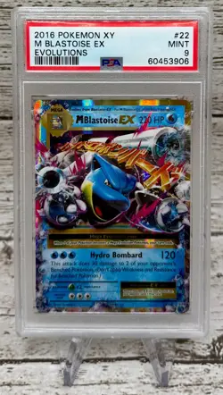 2016 Pokemon XY M Blastoise EX Evolutions #22 - PSA 9 MINT - Image 1