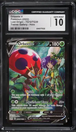 2022 Pokemon Lost Origin Trainer Gallery Orbeetle V #TG12 CGC 10 - Image 1