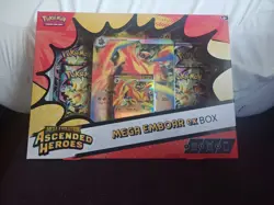 Pokemon TCG Mega Emboar ex Box Ascended Heroes Sealed Collection Box New - Image 1