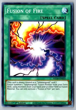Yu-Gi-Oh: Fusion of Fire 1st Edition Common 2020 Tin of Lost Memories MP20-EN025 - Image 1