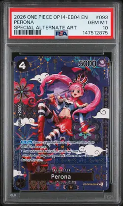 2026 One Piece OP14-EB04 Perona Special Alternate Art #093 PSA 10 MINT - Image 1