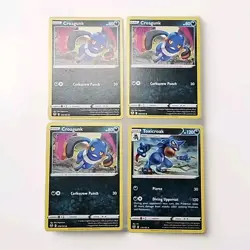 Croagunk 109/195 and Toxicroak 110/195 Silver Tempest Uncommon Pokemon X4 - Image 2
