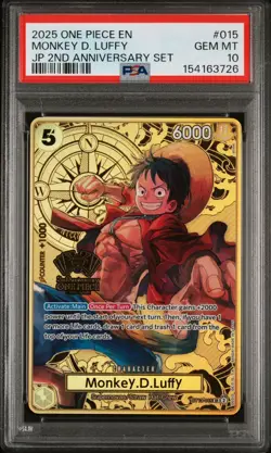 2025 ONE PIECE MONKEY D. LUFFY JP 2ND ANNIVERSARY SET #015 PSA 10 - Image 1
