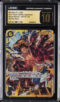 2024 ONE PIECE JAPANESE #OP10-118 MONKEY D. LUFFY CGC 10 PRISTINE - Image 1
