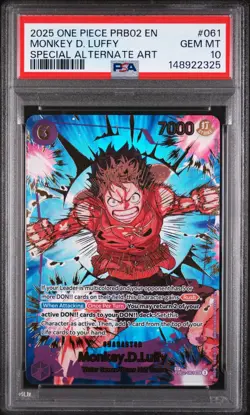 2025 One Piece PRB02 Vol.2 Monkey D. Luffy #061 Special Alternate Art PSA 10 - Image 1