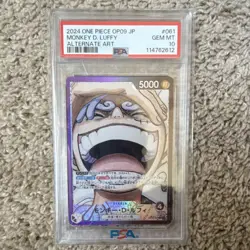 Namco One Piece CCG Monkey D. Luffy OP09-061 Emperors JP Alt Art Foil PSA 10 - Image 1