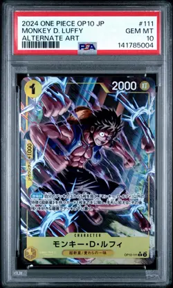 Monkey D. Luffy OP10-111 One Piece Royal Blood (Alt Art) JPN PSA 10 Gem Mint - Image 1