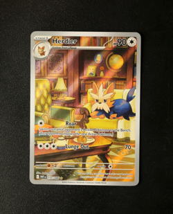Pokemon Card - Herdier 155/086 - White Flare English - Illustration Rare - NM ⭐ - Image 1