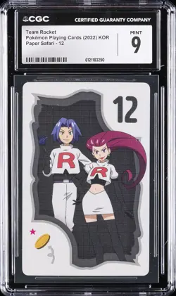 2022 POKEMON PLAYING CARDS - KOREAN PAPER SAFARI #12 TEAM ROCKET CGC 9 - Image 1