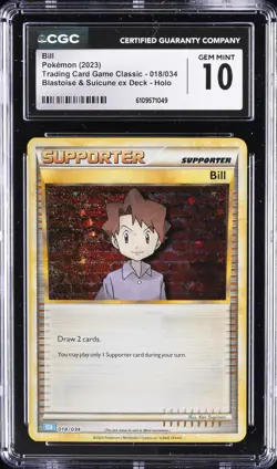 2023 POKEMON TRADING CARD GAME CLASSIC #18 BILL CGC 10 GEM MINT - Image 1