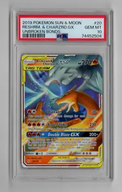 Pokemon Reshiram & Charizard GX Unbroken Bonds #20 PSA 10 Gem Mint - Image 1