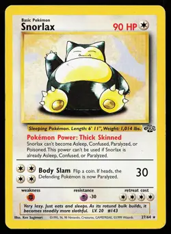 Snorlax 27/64 Unlimited Rare Jungle Pokemon Card - Image 1