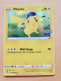 Pokemon Pikachu 028/078 Pokemon GO Holo Rare Card NM - Image 1