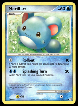 Marill 88/130 - Diamond & Pearl Base - Common - Pokemon TCG Card LP - Image 1