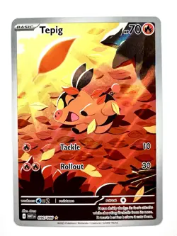 2025 Tepig 096/086 Illustration Rare IR Holo White Flare Pokemon TCG Card - Image 1