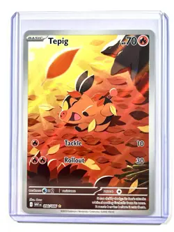 2025 Tepig 096/086 Illustration Rare IR Holo White Flare Pokemon TCG Card - Image 3