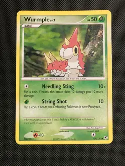 Pokemon TCG Wurmple 104/130 Diamond & Pearl Common Card (LP/MP) - Image 1