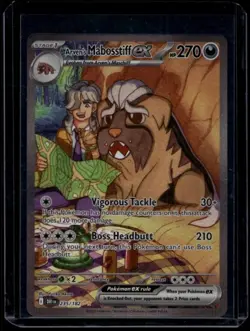 Pokemon TCG Arven's Mabosstiff ex 235/182 Destined Rivals Special Rare NM - Image 1