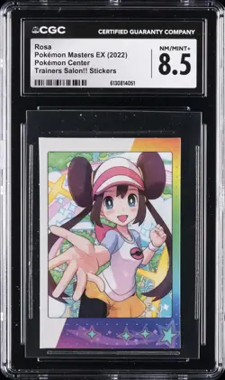2022 POKEMON MASTERS EX POKEMON CENTER TRAINERS SALON!! STICKERS ROSA CGC 8.5 - Image 1