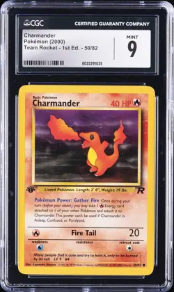 2000 POKEMON ROCKET 1ST EDITION #50 CHARMANDER CGC 9 - Image 1