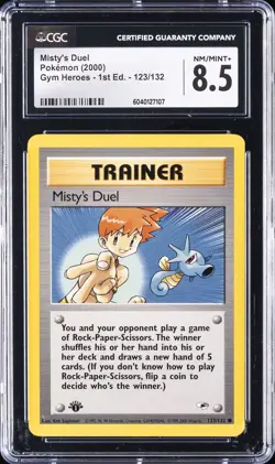 2000 POKEMON GYM HEROES 1ST EDITION #123 MISTY'S DUEL CGC 8.5 - Image 1