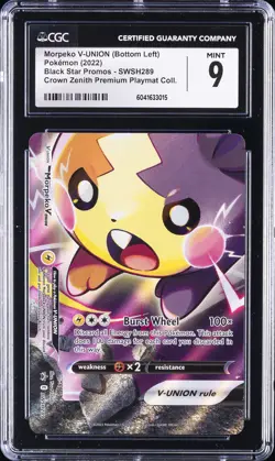 2023 POKEMON SWSH BLACK STAR PROMO #289 FULL ART/MORPEKO V-UNION CGC 9 - Image 1