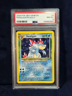 2000 POKEMON NEO GENESIS #4 FERALIGATR-HOLO PSA 8 - Image 1