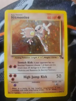 1999 Pokemon Fossil Unlimited Hitmonlee Rare Holo 7/62 - Image 1