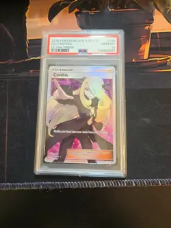2018 Pokemon Sun&Moon Ultra Prism 148/156 Full Art Cynthia PSA GEM MT 10 - Image 1