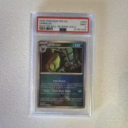 Pokemon TCG Umbreon Sv: Prismatic Evolutions Master Ball Holo 059/131 PSA 9 - Image 1