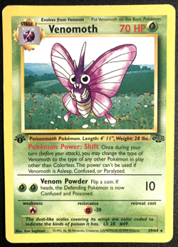 Pokemon Venomoth 29/64 Jungle Set *1st Edition* Non Holo Unlimited Rare First Ed - Image 1