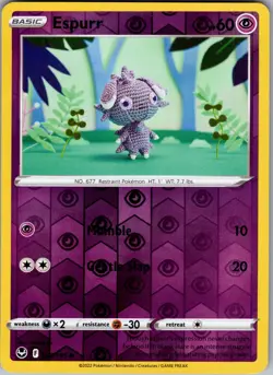 Espurr Silver Tempest 081/195 Common Reverse Holo Pokemon Near Mint - Image 1