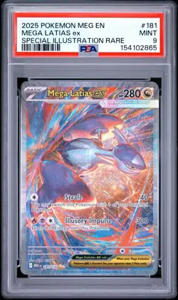 Pokemon Mega Latias ex EX Me01: Mega Evolution SIR Holo 181/132 PSA 9 EN 2025 - Image 1