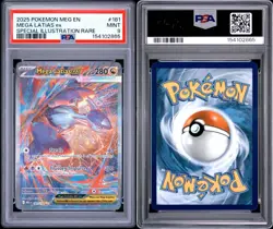 Pokemon Mega Latias ex EX Me01: Mega Evolution SIR Holo 181/132 PSA 9 EN 2025 - Image 3