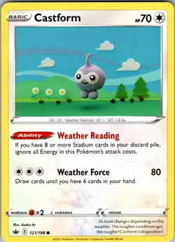 Castform Chilling Reign 121/198 Common Pokemon Near Mint - Image 1