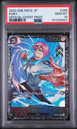 2023 ONE PIECE JAPANESE PROMOS OFFICIAL EVENT PRIZE #098 KOBY PSA 10 - Image 1