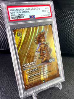 2024 Disney Lorcana EN6 Captain Amelia Enchanted Full Art SP PSA 10 GEM MT #221 - Image 3