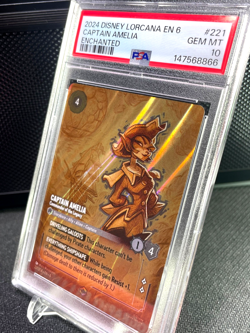 2024 Disney Lorcana EN6 Captain Amelia Enchanted Full Art SP PSA 10 GEM MT #221 - Image 4