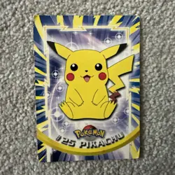 Topps Pokemon Pikachu Card #25 1st Print Blue Label 1999 TV Animation Series - Image 1