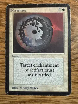 Magic The gathering Disenchant Alpha Edition Card Heavily Played - Image 1