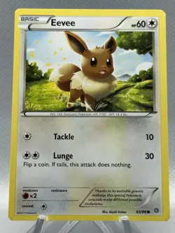 Pokemon Eevee TCG Ancient Origins 63/98 Regular Common Card (2015) - Image 1