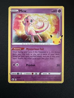 Mew 11/25 SWSH Celebrations Holo Rare Pokemon TCG Card 011/025 - Image 1