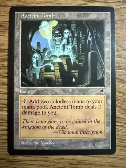 MTG Magic the Gathering Ancient Tomb Tempest Land Card - Image 1
