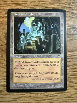 MTG Magic the Gathering Ancient Tomb Tempest Land Card- Never played - Image 1