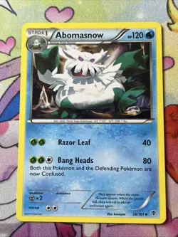 Abomasnow 26/101 - LP BW Plasma Blast - Pokemon 2013 Uncommon TCG Card - Image 1