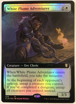 MTG White Plume Adventurer *EXTENDED ART FOIL* Battle for Baldurs Gate 558 NM - Image 1