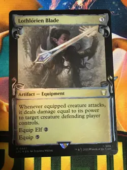 C5174 MAGIC MTG COMMANDER LORD RINGS LOTR LOTHLORIEN BLADE #0487 LP FOIL SHOWCAS - Image 1