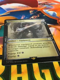 C5174 MAGIC MTG COMMANDER LORD RINGS LOTR LOTHLORIEN BLADE #0487 LP FOIL SHOWCAS - Image 2