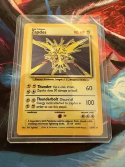Pokemon TCG Zapdos Holo Rare Base Set 16/102 WOTC Vintage 1999 MP - Image 1